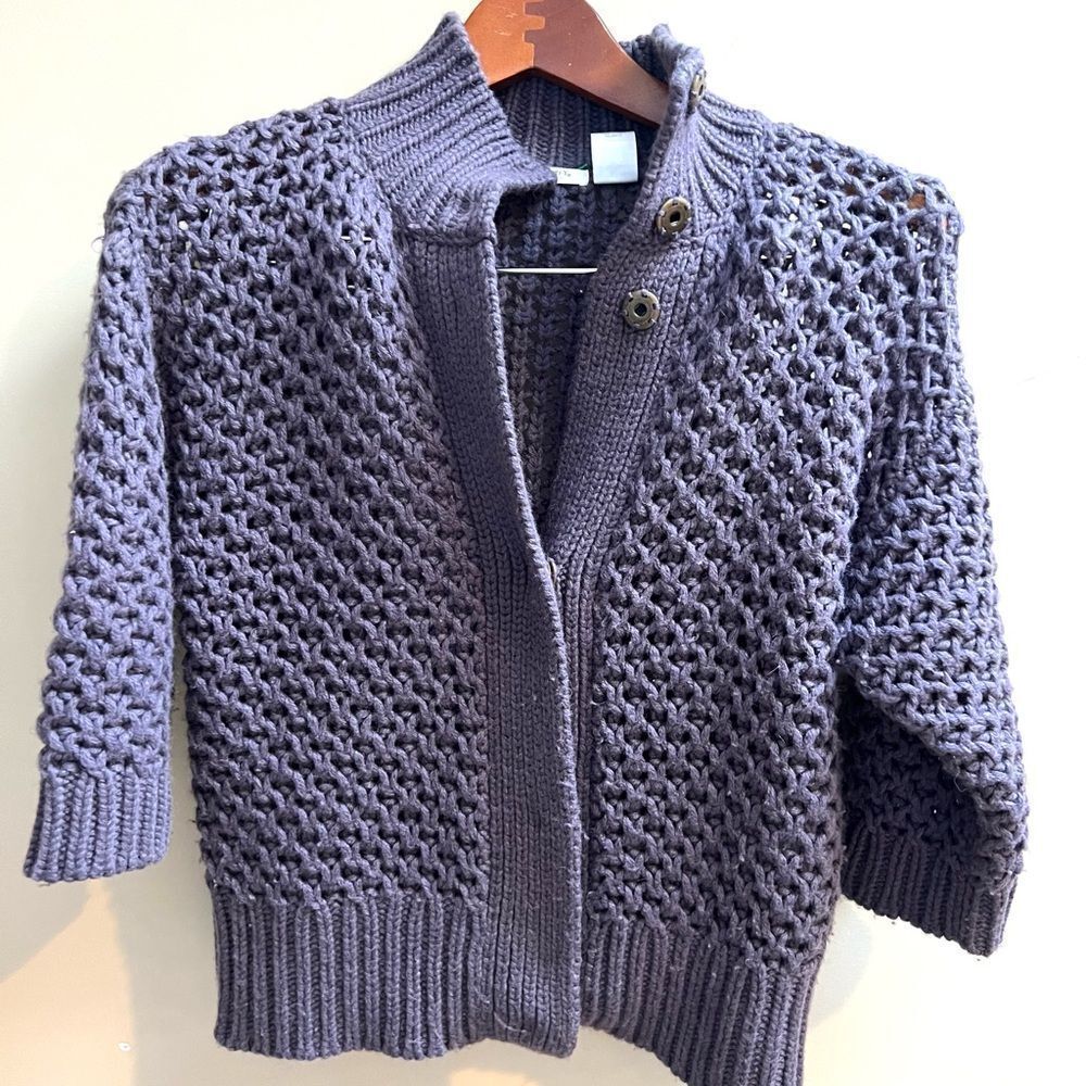 Soft Grey Laredoute Purple Knit Sweater Sz 6/8